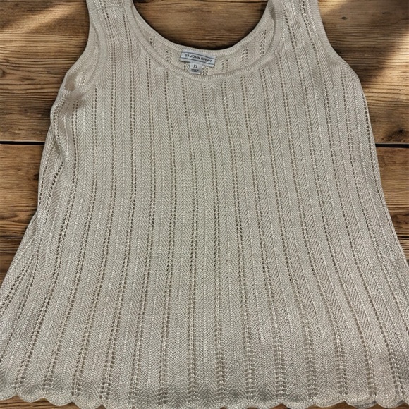 St. John Tops - St. John Beige Textured Tank Top